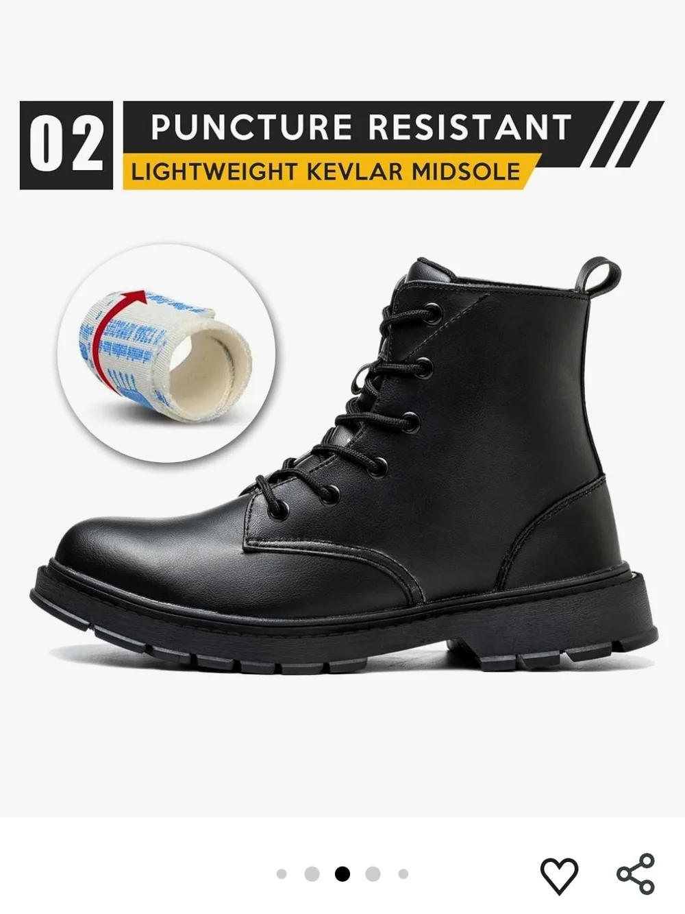 Learher Steel Toe Boots Mens 7 Womens 9